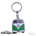 Key ring, Volkswagen T1 Bus, green