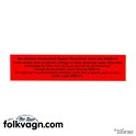 Air Cleaner Sticker, VW, 08/66–07/71