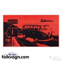 Beach towel, Volkswagen T1, Red