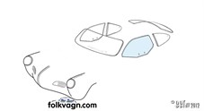 Door window, Volkswagen Karmann Ghia, left, 08/59-