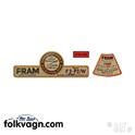 Decal kit, FRAM oil filter, Volkswagen